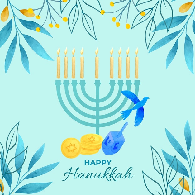 Free vector watercolor hanukkah concept