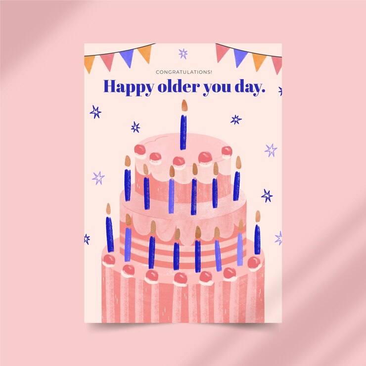 무료 Vector 수채화 생일 축하 카드