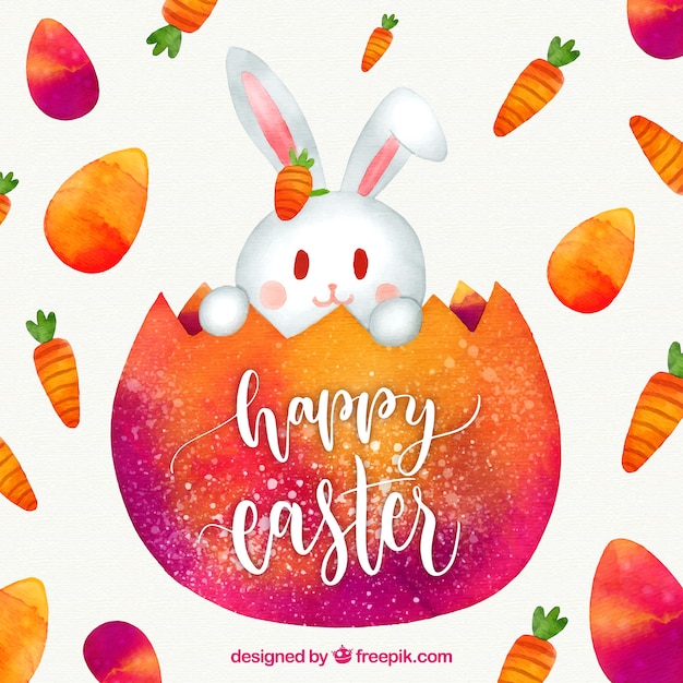 Free vector watercolor happy easter day background