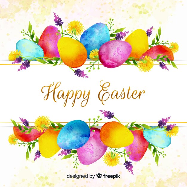 Watercolor happy easter day background