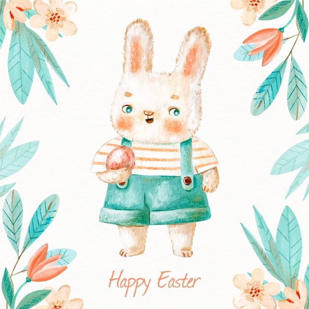 Watercolor happy easter day wallpaper