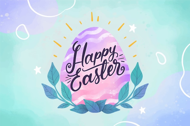 Free vector watercolor happy easter day