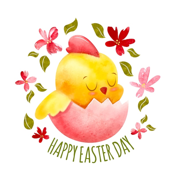 Бесплатное векторное изображение Акварель счастливого пасхального дня