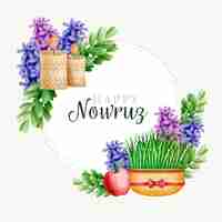 Free vector watercolor happy nowruz day