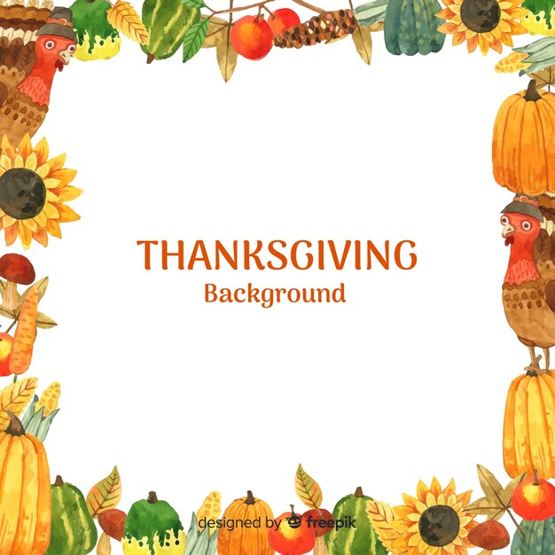 Watercolor happy thanksgiving background