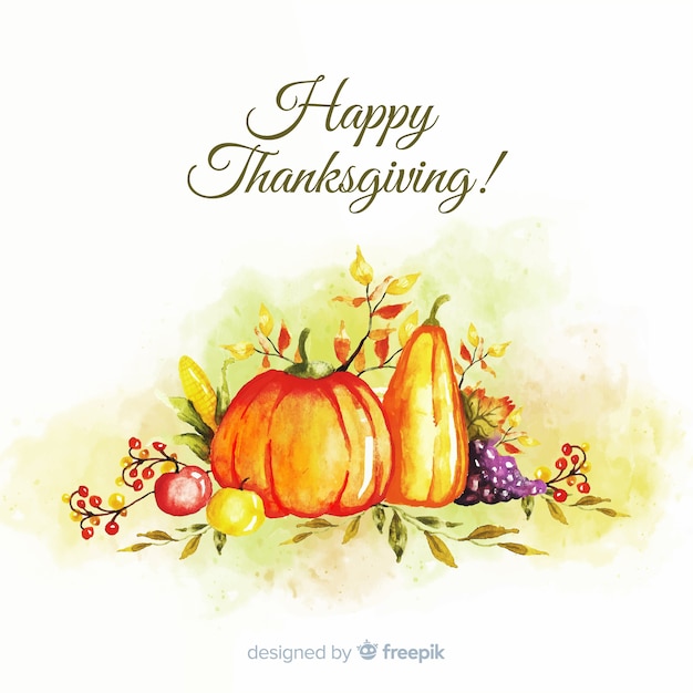 Watercolor happy thanksgiving background