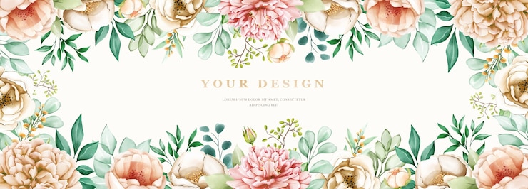 Free Vector watercolor hard drawn floral banner