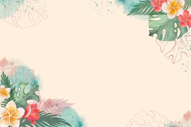 Free vector watercolor hawaiian aesthetic background