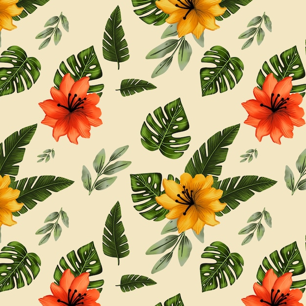 Free vector watercolor hawaiian shirt pattern design