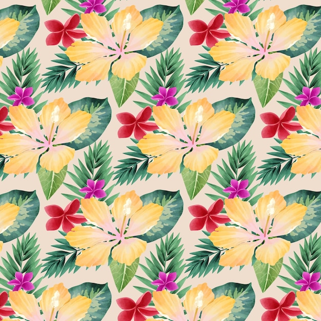 Watercolor hawaiian shirt pattern design