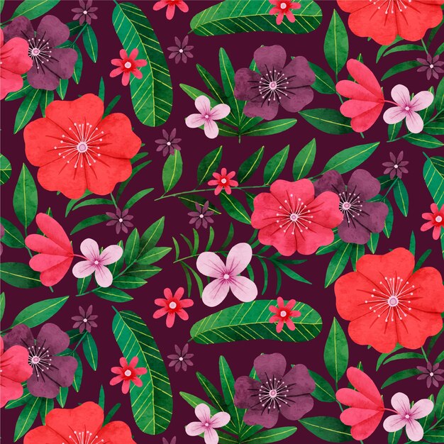 Watercolor hawaiian shirt pattern design