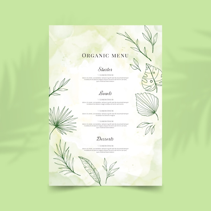 Free Vector watercolor healthy food menu template