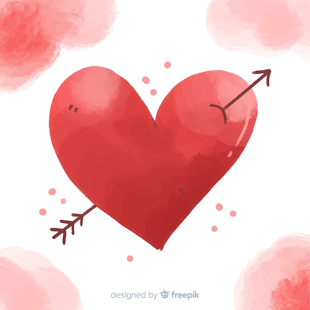 Free vector watercolor heart background