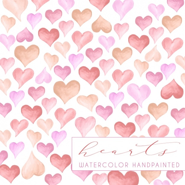 Free vector watercolor hearts background design