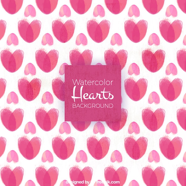 Free vector watercolor hearts background