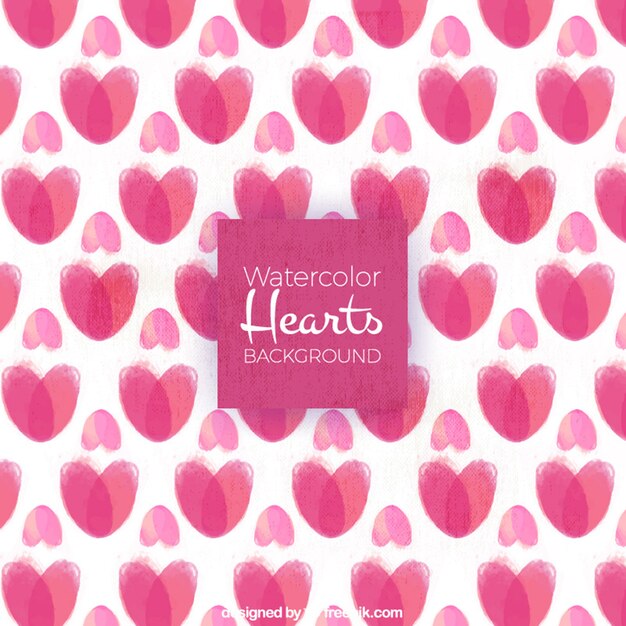 Watercolor hearts background