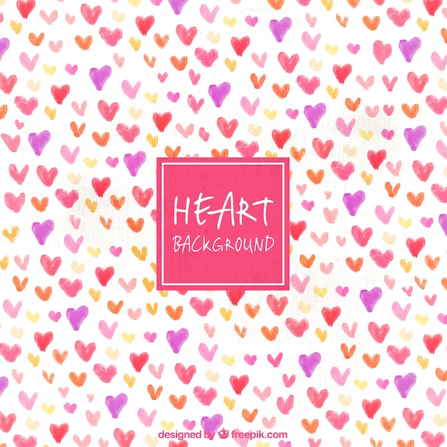 Free vector watercolor hearts background