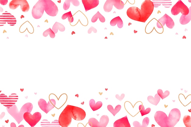 Free vector watercolor hearts border