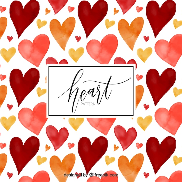 Free vector watercolor hearts pattern