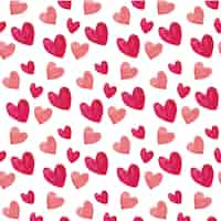 Free vector watercolor hearts seamless pattern