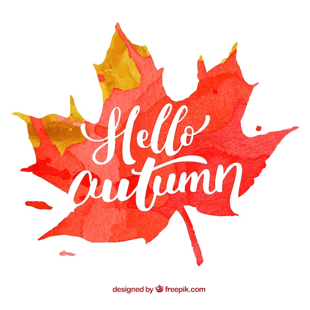 Free vector watercolor hello autumn composition