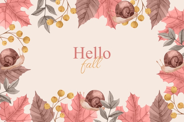 Free vector watercolor hello fall background