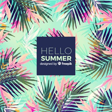 Free Vector | Watercolor hello summer background