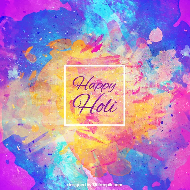 Watercolor holi colorful background