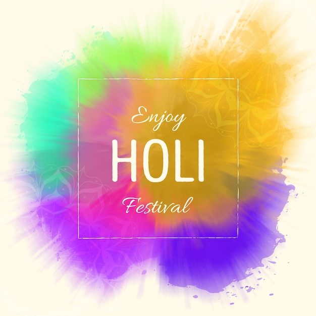 무료 벡터 수채화 holi 축제 배경