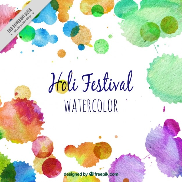 Free vector watercolor holi festival background