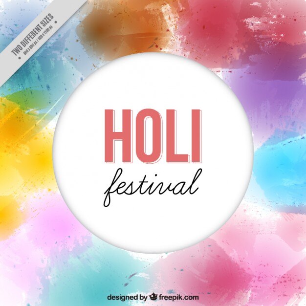 Vettore gratuito acquerello holi festival di sfondo