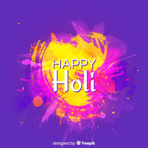 수채화 Holi 축제 배경