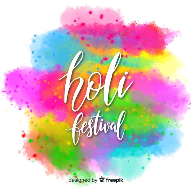 Watercolor holi festival background