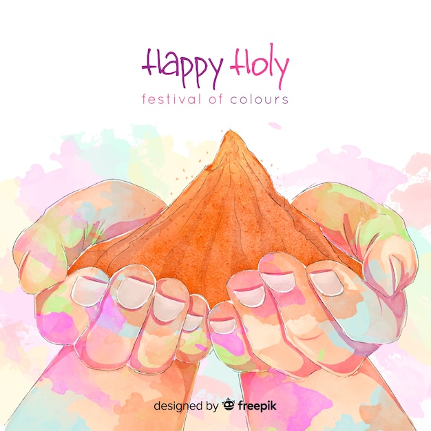 Free vector watercolor holi festival background