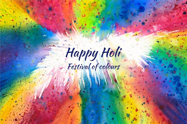 Watercolor holi festival background