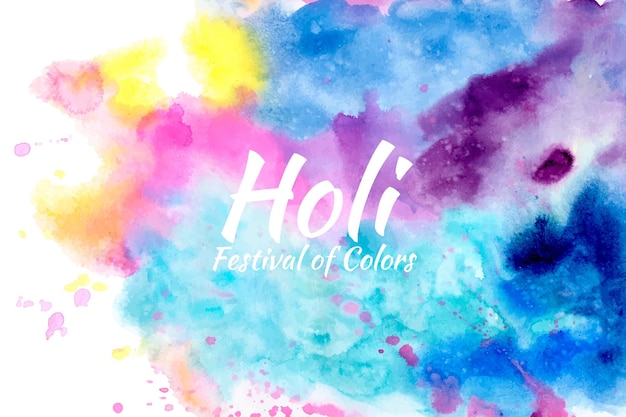 수채화 holi 축제 배경