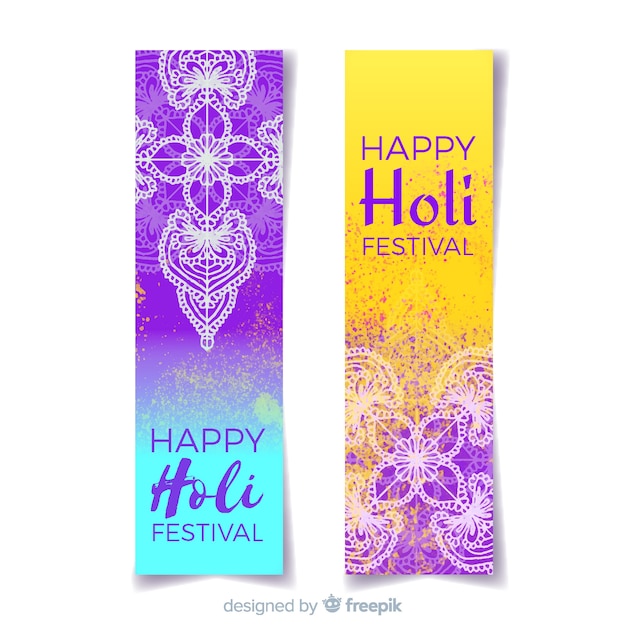 Watercolor holi festival banner