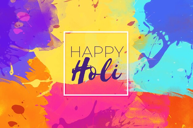 Watercolor holi festival wallpaper