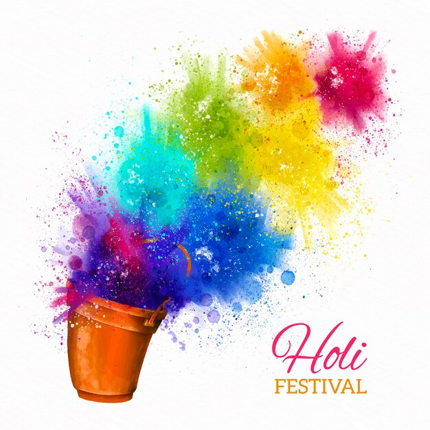 Watercolor holi gulal