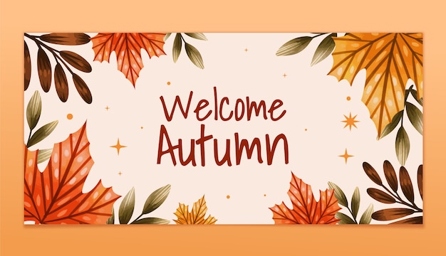 Free vector watercolor horizontal banner template for autumn celebration