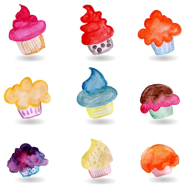 Watercolor ice cream collection