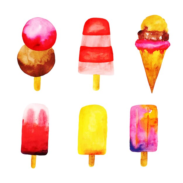 Watercolor Ice-Cream Collection