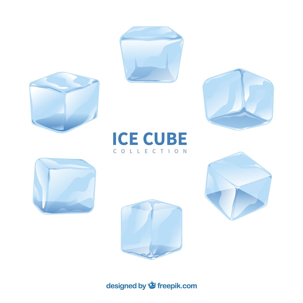 Free vector watercolor ice cube collection