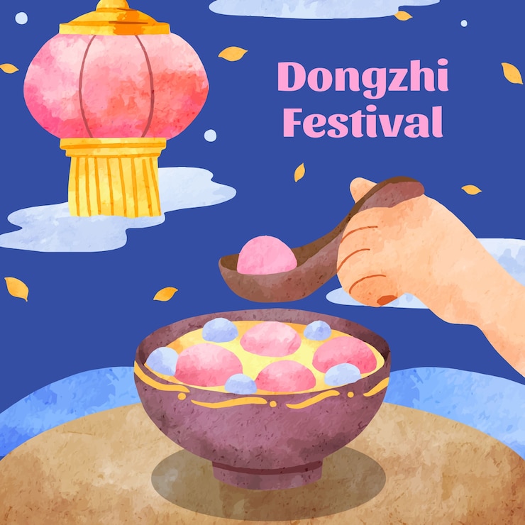 Free Vector watercolor illustration for chinese dongzhi festival