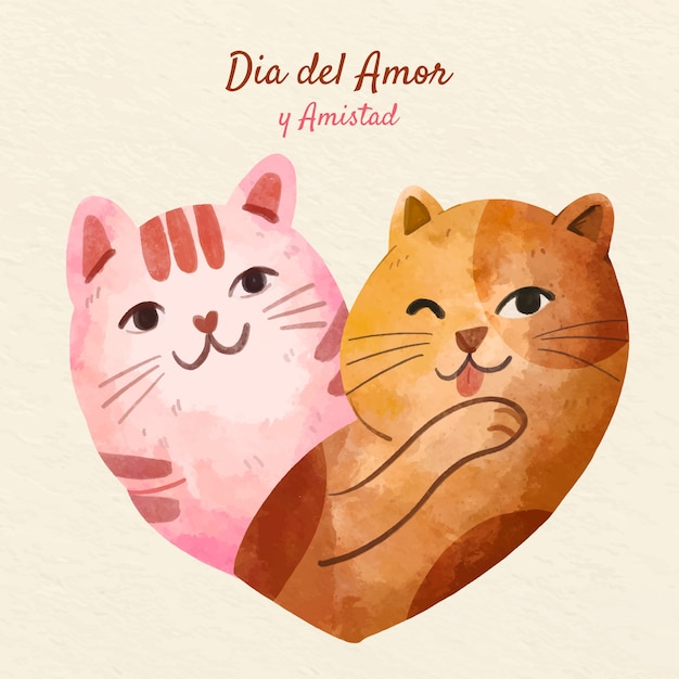 Free vector watercolor illustration for dia del amor y la amistad celebration