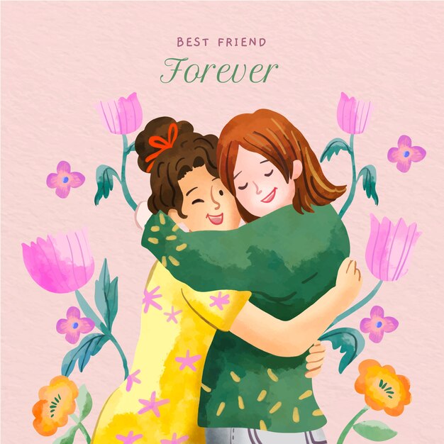 watercolor illustration for international friendship day celebration