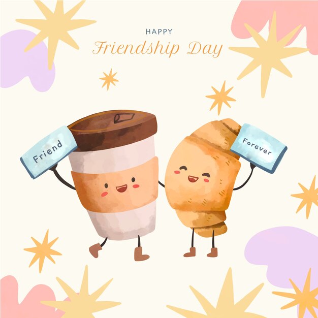 watercolor illustration for international friendship day celebration