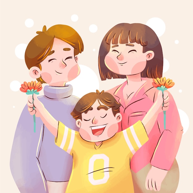 Акварельная иллюстрация к празднованию дня корейских родителей