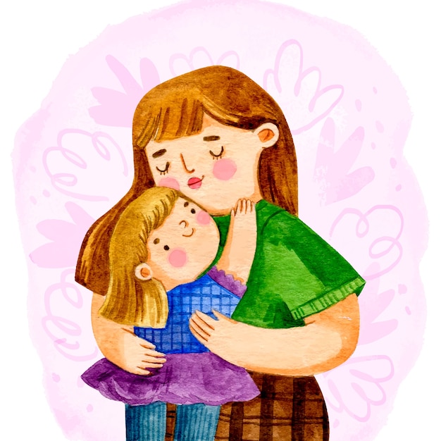 Free vector watercolor illustration for mother's day celebration