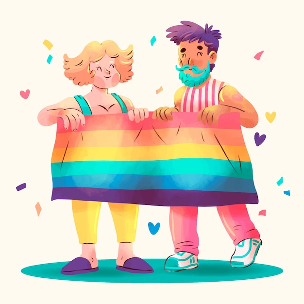 Free vector watercolor illustration for pride month celebration
